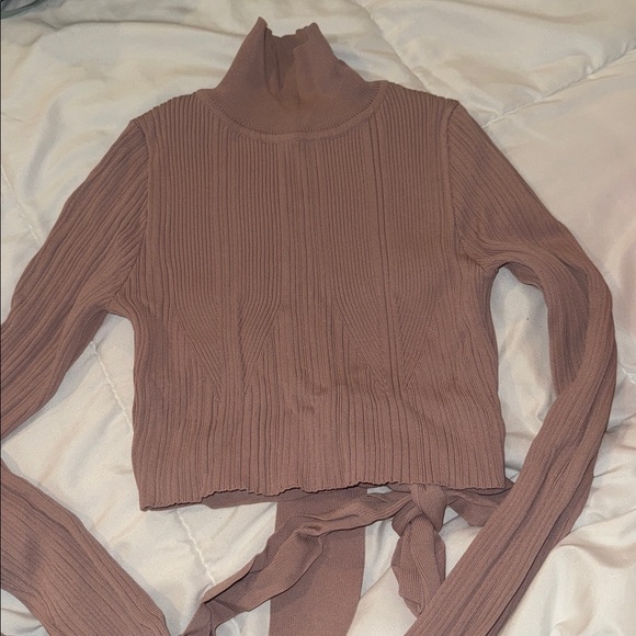 Zara Pink Ribbed Open-Back Top - Picture 2 of 2